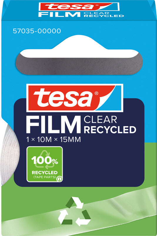TESA Klebeband eco & clear – permanent, klar, Kunststoff, 15 mm × 10 m, Kern Ø 26 mm, 1 Rolle