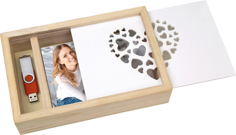 ZEP EIBERT Fotobox Love Box – Paulownienholz, Braun, 24,5 × 16 × 5 cm – 1er-Pack