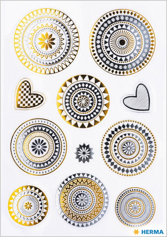 HERMA Geschenketiketten Home Feeling – Mandala – 11 Etiketten – permanent, Papier – Bogen 84 × 120 mm
