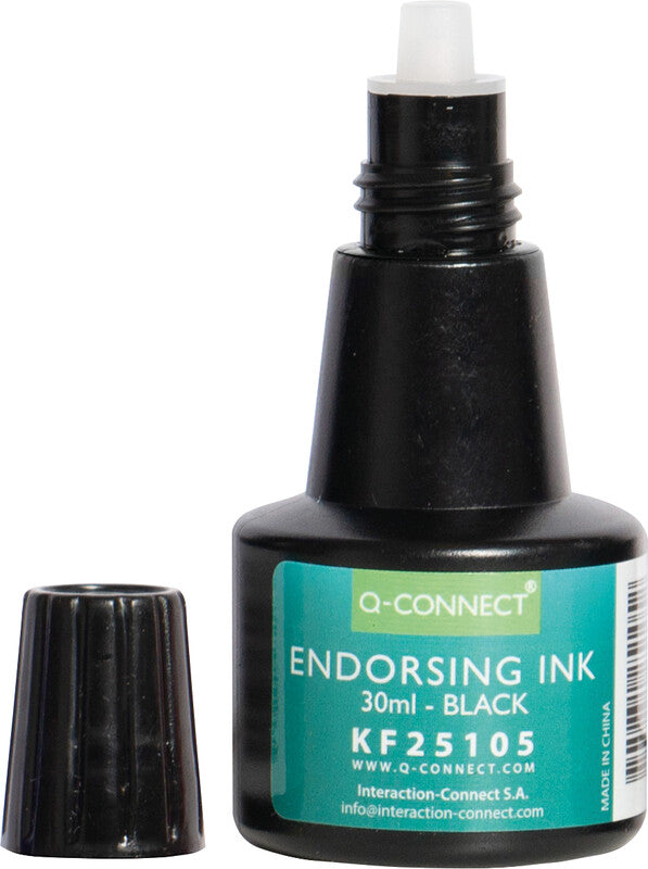 Q-CONNECT Stempelfarbe – Schwarz, Kunststoff, 28 ml