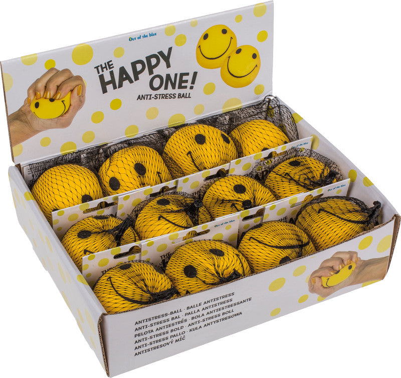Out of the Blue Stressball The Happy One – Ø 6 cm, gelb, mit EVA-Füllung