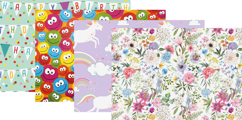 Braun + Company Geschenkpapier Rolle – Potpourri – gestrichenes Papier, 80 g/m2 – 700 × 2000 mm