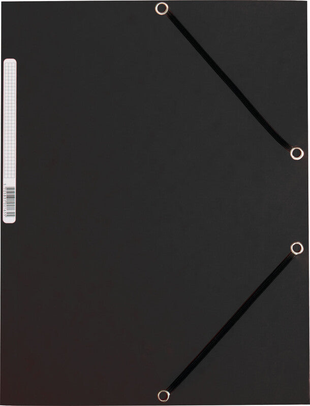 Q-CONNECT Sammelmappe für A4, Karton, Schwarz, mit Gummizug