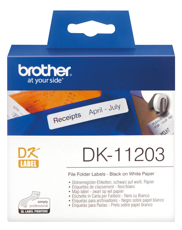 Brother Etiketten DK, 17 mm × 87 mm, weiss, Papier, permanent, 300 Etiketten