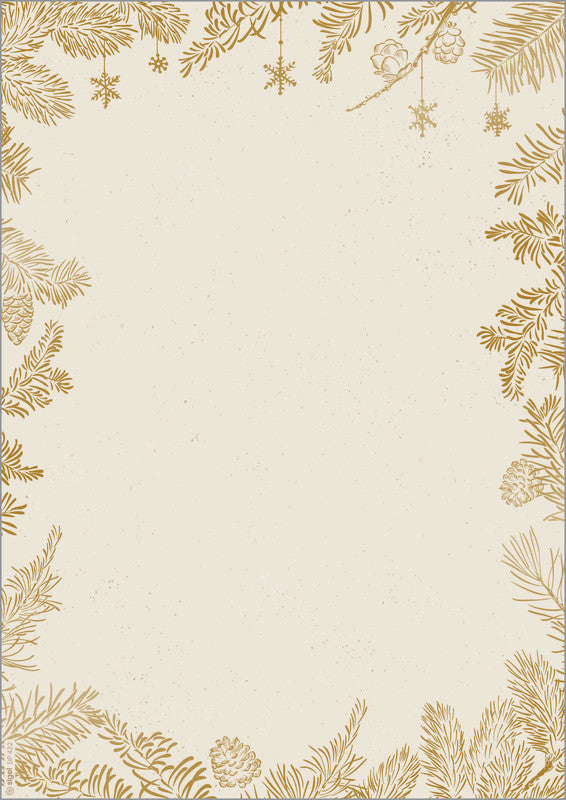 Sigel Motivpapier – A4, 90 g/m², mehrfarbig, Golden Christmas – für Inkjet/Laser/Kopierer – FSC – 100 Blatt