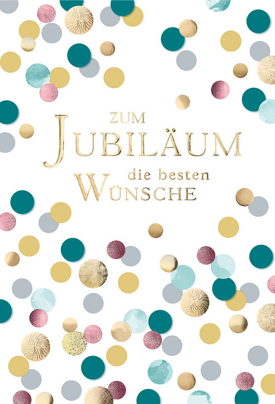 Kurt eulzer Grusskarte Jubiläum – 120 × 180 mm – mit Umschlägen, Text DE, Karton, 6er Pack