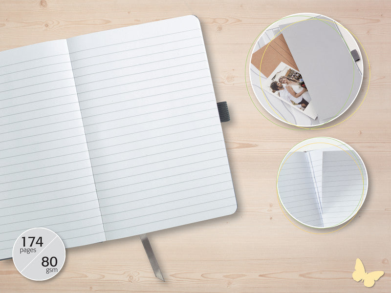 Sigel Notizbuch A5, liniert, Fadenheftung, 174 Seiten, perforiert, 80 g/m² – mehrfarbig