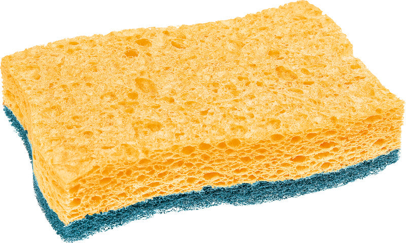 3M Schwamm – Naturfaser, 15 × 10,5 × 2,5 cm, Gelb, für antihaftbeschichtetes Kochgeschirr, Glas, 2 Stk.