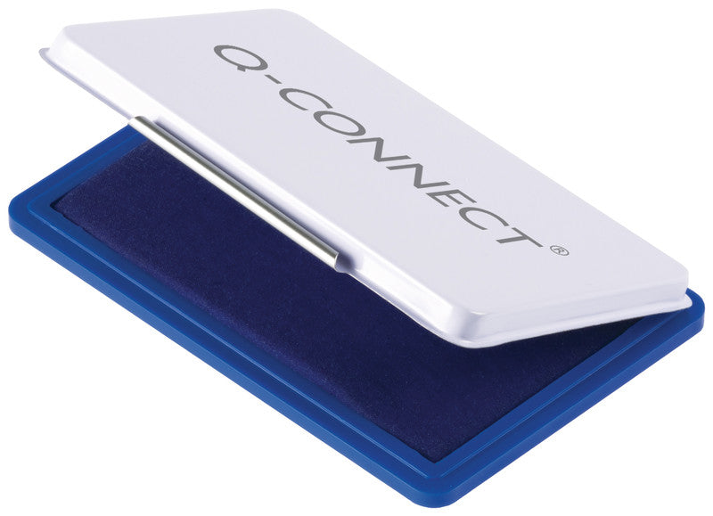 Q-CONNECT Stempelkissen – Tintenfarbe: Blau, Metall, 110 × 70 mm