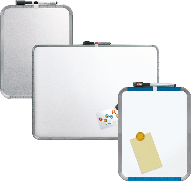 Nobo Whiteboard – 22 × 28 cm, magnetisch, Kunststoffrahmen, Wandmontage, inkl. Montagesatz