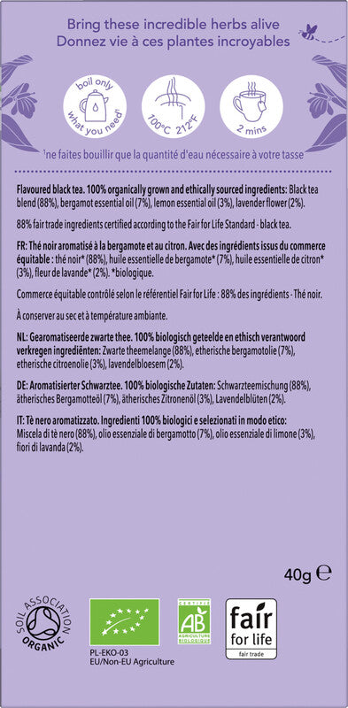 Pukka Earl Grey – Teebeutel, Bio-Schwarztee – 20 Beutel