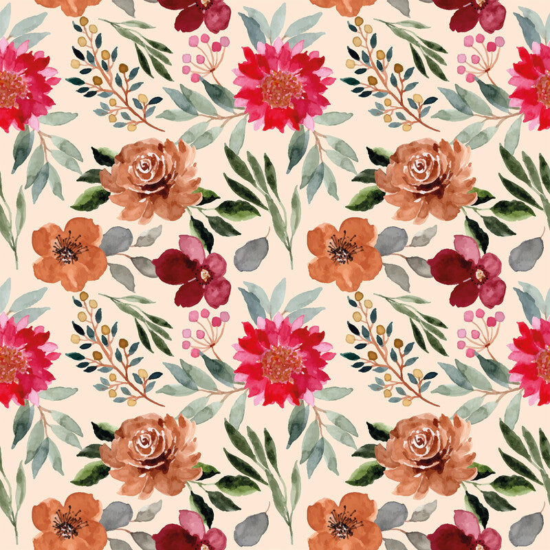 Fasana Servietten Rotes Blumenmuster – 33 × 33 cm – 3-lagig, Tissue – 20 Stk., FSC