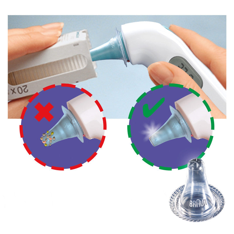 Braun Schutzkappen – 40 Stk., Kunststoff, transparent, für ThermoScan IRT-Ohr-Thermometer