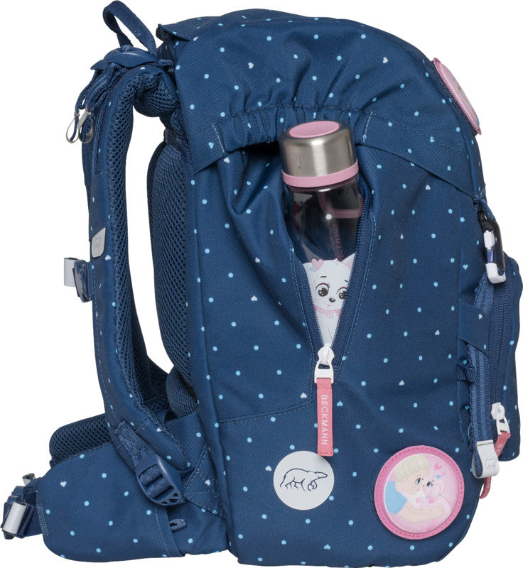 Beckmann Schulrucksack Classic – Pet Friends Blue – 22 l – B 24,0 × H 37,0 × T 25,0 cm – recyclingfähig