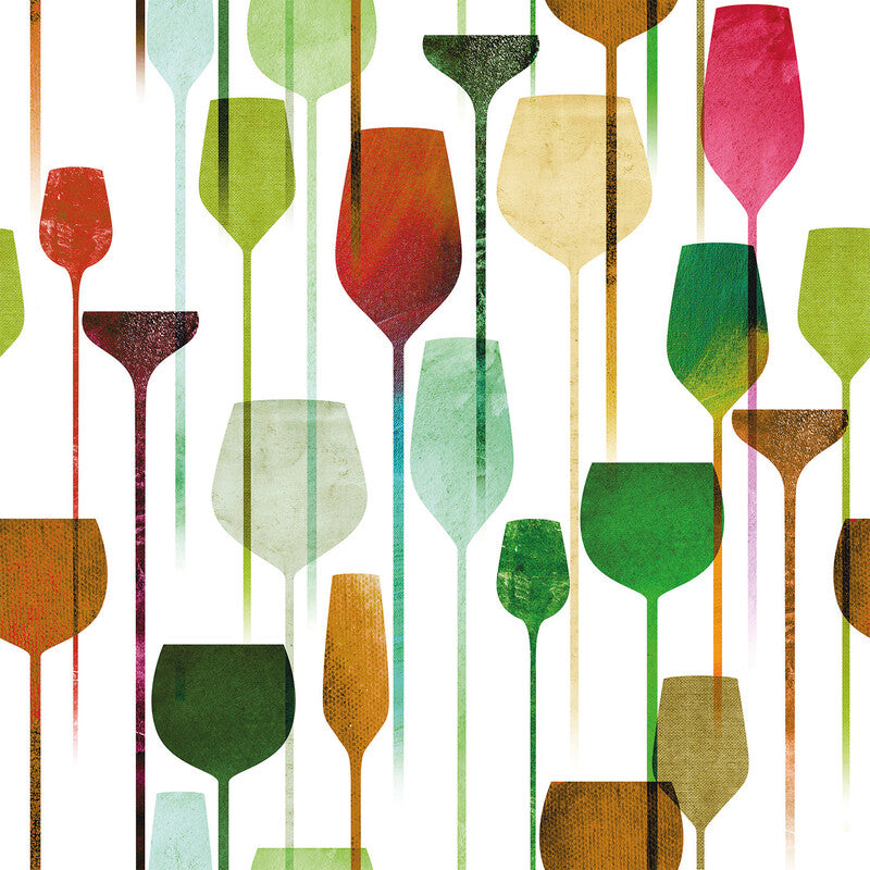 Fasana Servietten Wine Time Coloured – 24 × 24 cm – 3-lagig, Tissue – 20 Stk., FSC