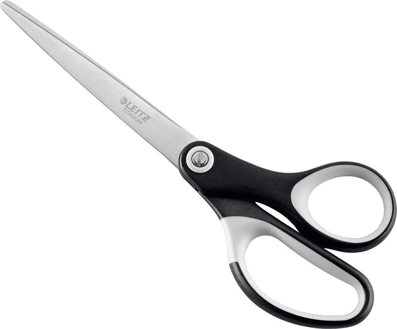 Leitz Universalschere – für Rechts- und Linkshänder, abgerundet, Softgrip, Kunststoff, schwarz