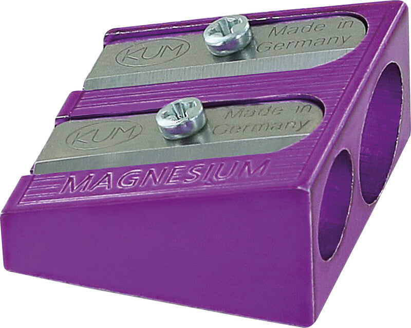 Kum Spitzer – manuell, 2-Loch, ohne Behälter, für Blei- & Buntstifte Ø 8 & 11 mm, Magnesium, assortiert, 475