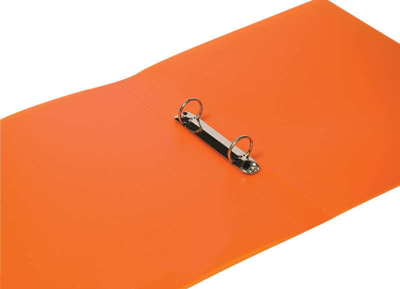 Q-connect Zeigebuch – A4 Hochformat – 2-Ring-Mechanik, Ø 25 mm, Rücken 30 mm – Orange, Kunststoff