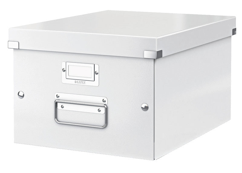 Leitz Click&Store Aufbewahrungsbox 17 l – für A4, mit Etikettenhalter, mit Tragegriff, stapelbar, weiss