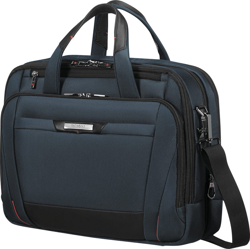 Samsonite Pro-DLX 5 Notebook-Tasche – 17/23 l, RFID-Fach, Aufsteckfunktion, Nylon, Blau