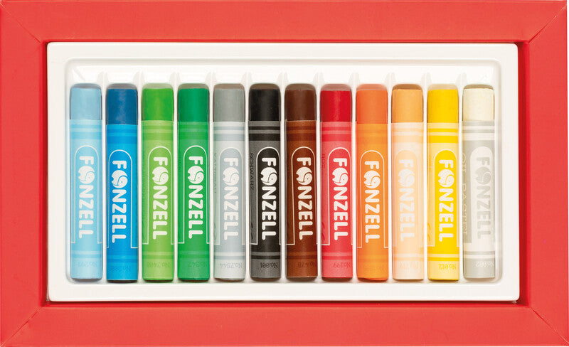 Fonzell Ölpastelle – Set – 12 Farben, für Papier, Karton & Leinwand