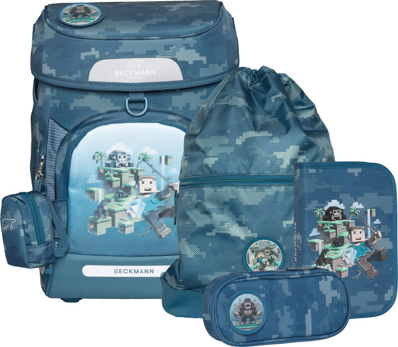 Beckmann Schulrucksack Plus Air – 6-teilig – Jungle Game – Recycelte Materialien