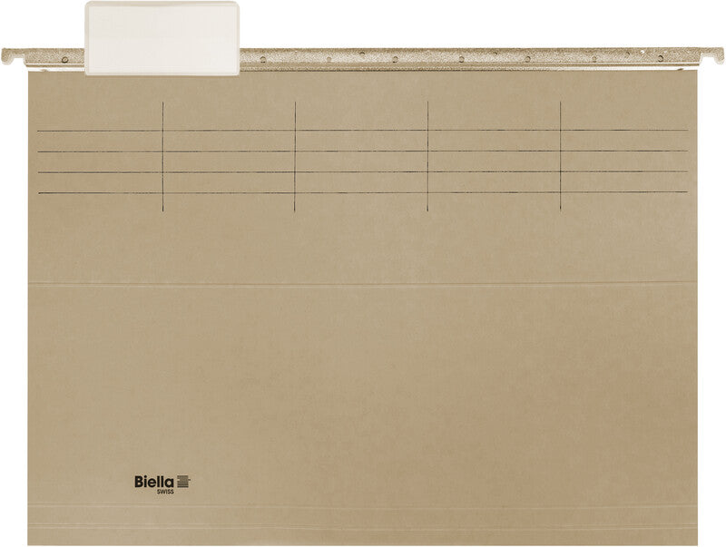 Biella Hängeordner für A4 – Karton, Grau, 320 × 250 mm, mit Vordruck
