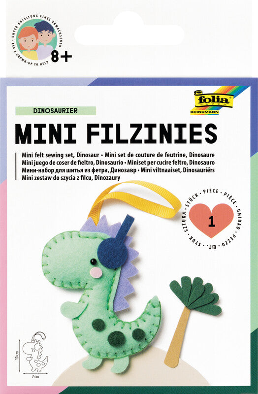 Folia Bastelset Sticken Dinosaurier – ab 8 Jahren – 142 × 92 × 19 mm