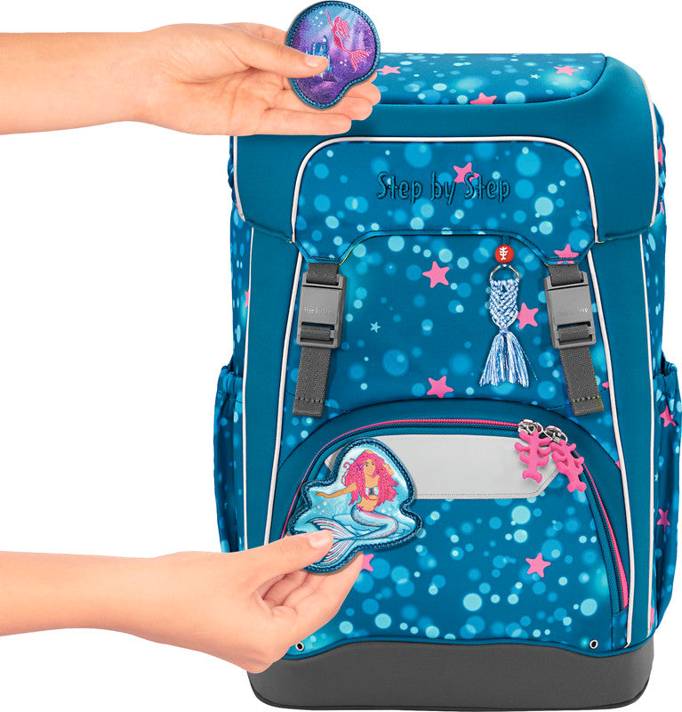 Step by Step Schulrucksack-Set Giant – 5-teilig – Mermaid Lola – 28 × 44 × 21 cm – recycelte Materialien