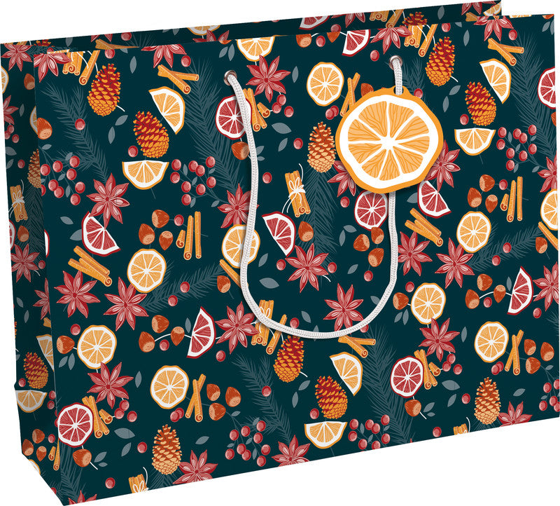 Clairefontaine Tragetasche Agrumes – Weihnachten – Papier, 373 × 275 × 118 mm