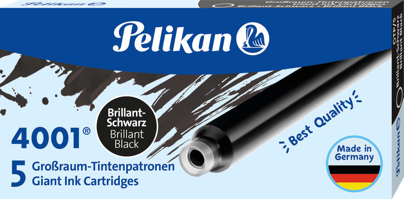 Pelikan Tintenpatronen 4001 – schwarz, dokumentenecht, geruchsarm, 5 Stk.