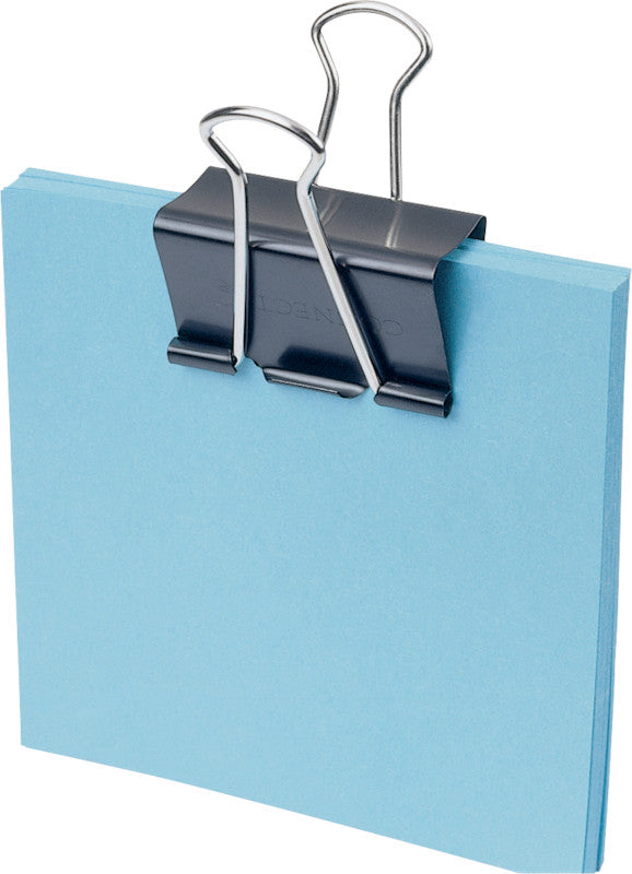 Q-CONNECT Büroklammern – Foldback-Clips – 19 × 8,3 mm – Metall – Schwarz – 10 Stück