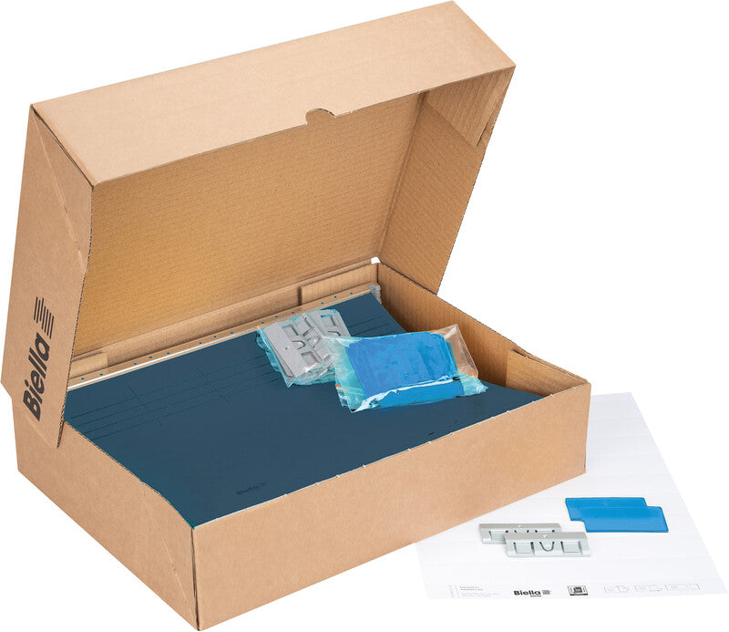 Biella Hängeordner für A4 – Karton, Blau, 320 × 250 mm, mit Vordruck