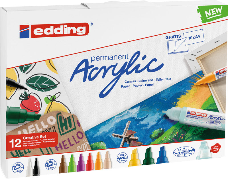 Edding Acrylmarker – sortiert, 12er Set