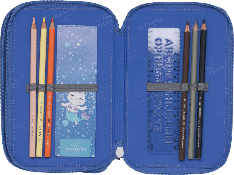 Beckmann Classic 1st Etui Triple, gefüllt, 27-teilig – Aquagirl – Kunststoff – 13 × 20,5 × 7 cm