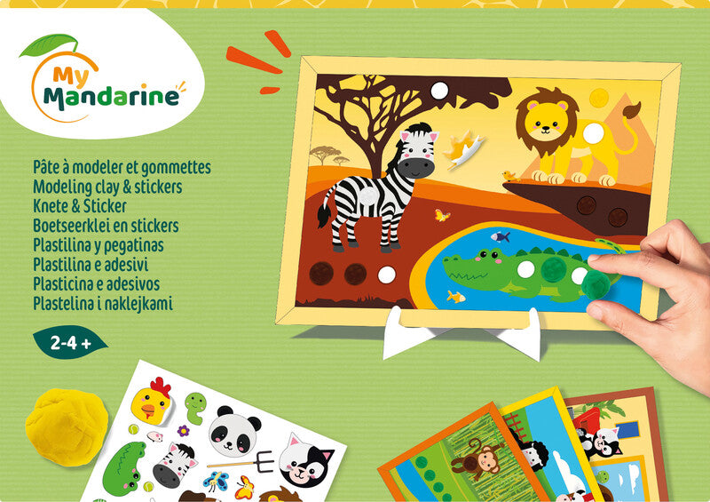 My Mandarine – Modellierset Tiere – ab 2 Jahren – 5 Blöcke à 25 g – 150 × 210 mm