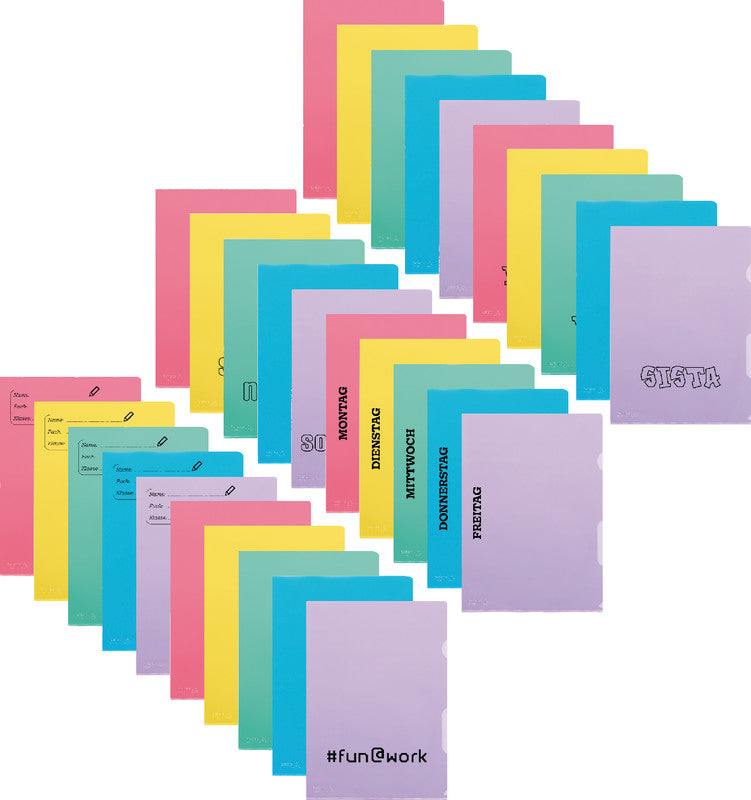 Kolma Sichtmappe A4 – sortiert, Kunststoff, 10er-Pack