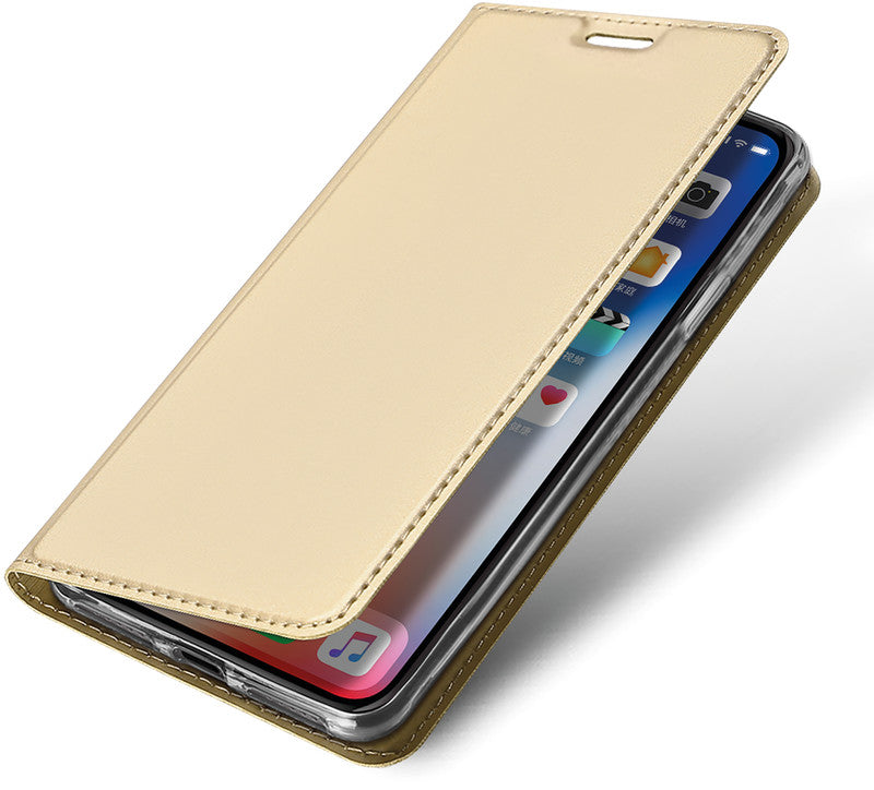 Dux Ducis Booklet-Hülle Skin Pro – für Apple iPhone XR – gold – mit Kartenfach, Magnetverschluss