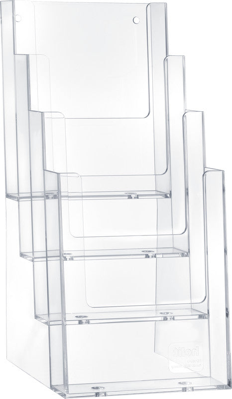 Helit Tischprospekthalter – Kunststoff, transparent, 117 × 257 mm – für A6