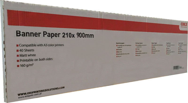 OKI Mattes Plotterpapier – 8,3" × 0,9 m, 160 g/m², weiss – für OKI C3100, 3200, 5100 und andere