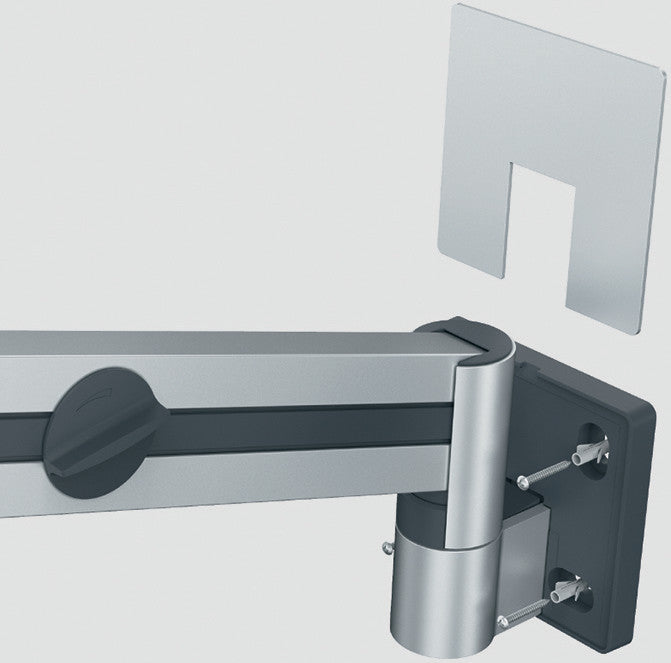 Durable Monitorhalterung, 1 Monitor, Wandmontage, bis 27", 8 kg, höhenverstellbar, neigbar, silber