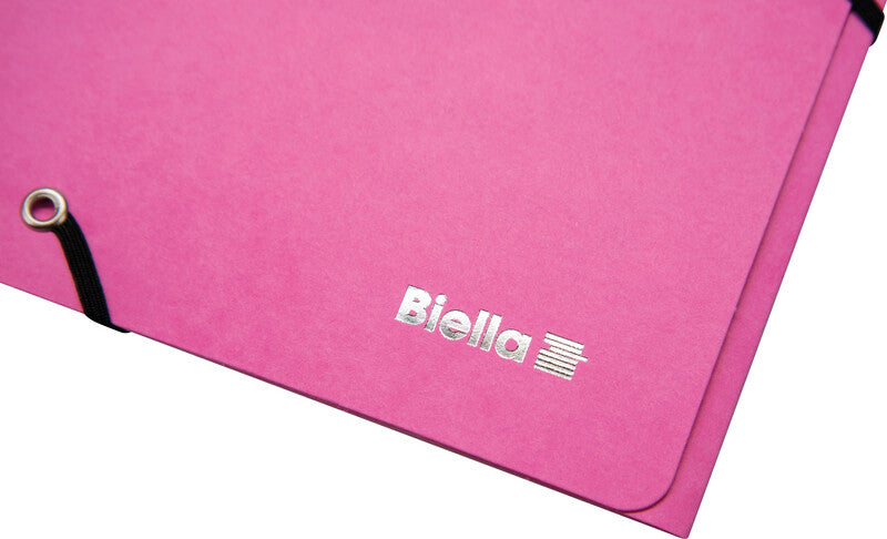 Biella Sammelmappe für A4, Karton, rosa, mit Gummizug