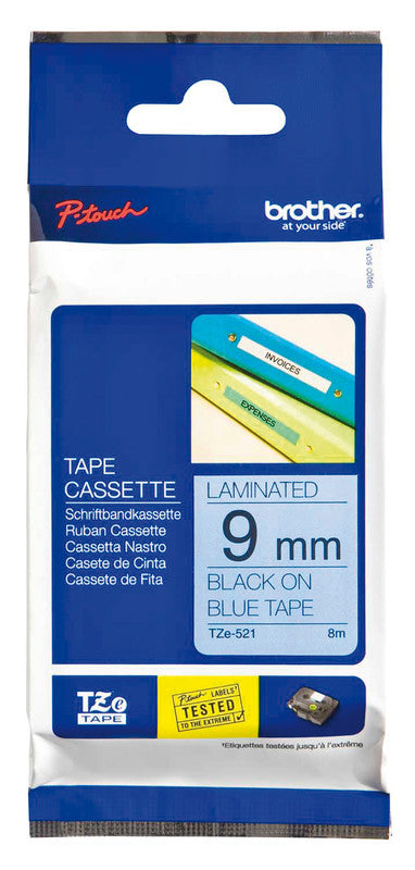 Brother Schriftband – 9 mm × 8 m, blau, schwarz
