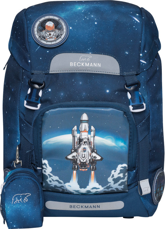 Beckmann Classic Schulrucksack 1st – 6-teilig – Space Mission – mit Leuchteffekt