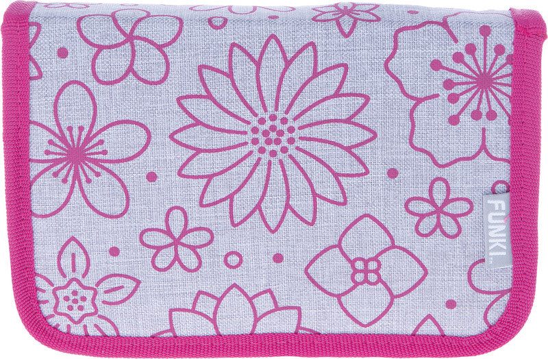 Funki Slim-Bag Etui, gefüllt, 24-teilig – Pink Flowers – Kunststoff – 23 × 14 × 4 cm