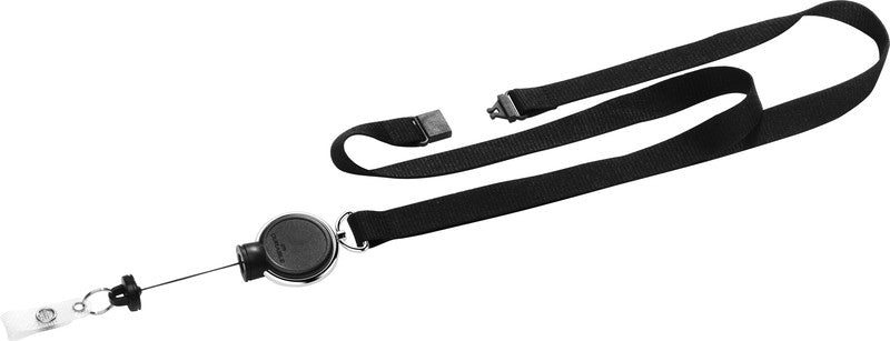 Durable Schlüsselanhänger Textilband – Schwarz, Textil, B 15 × L 800 mm, mit Sicherheitsverschluss