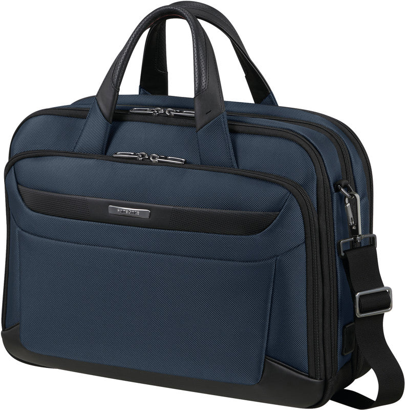 Samsonite Pro-DLX 6 Notebook-Tasche – für Notebooks bis 15,6", 16/23 l, RFID-Fach, USB-Port, Nylon, blau