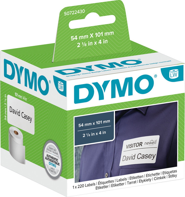 DYMO Versand-Etiketten, 101 mm × 54 mm, weiss, permanent, für LabelWriter-Modelle, 220 Stück