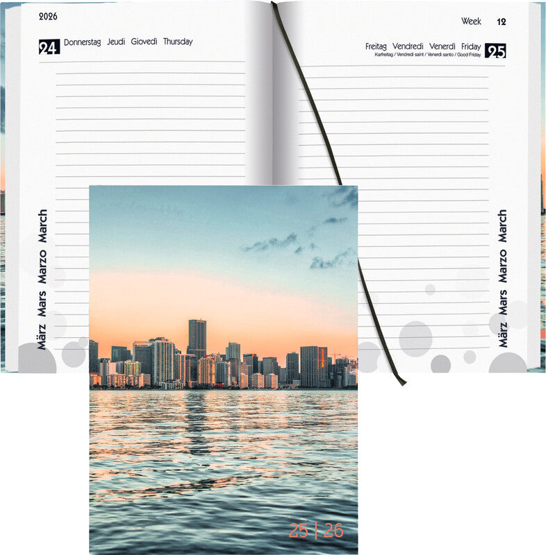 Biella mydiary Schüleragenda – 1 Tag/Seite, gebunden, 12 × 16,5 cm, Aug–Jul, Miami, FSC