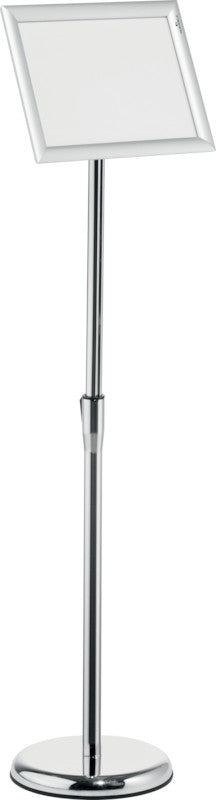 Durable Infoständer – für A4 Hoch-/Querformat, 1 Fach, silber, Metall, 250×250×1205 mm